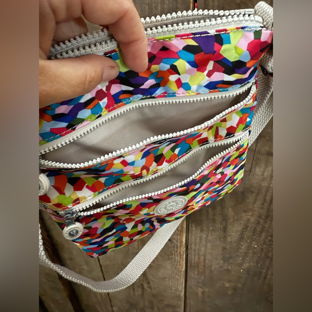 Kipling Keiko Crossbody Nylon Purse Shoulder Bag Color Burst NWT with Monkey - Picture 7 of 7